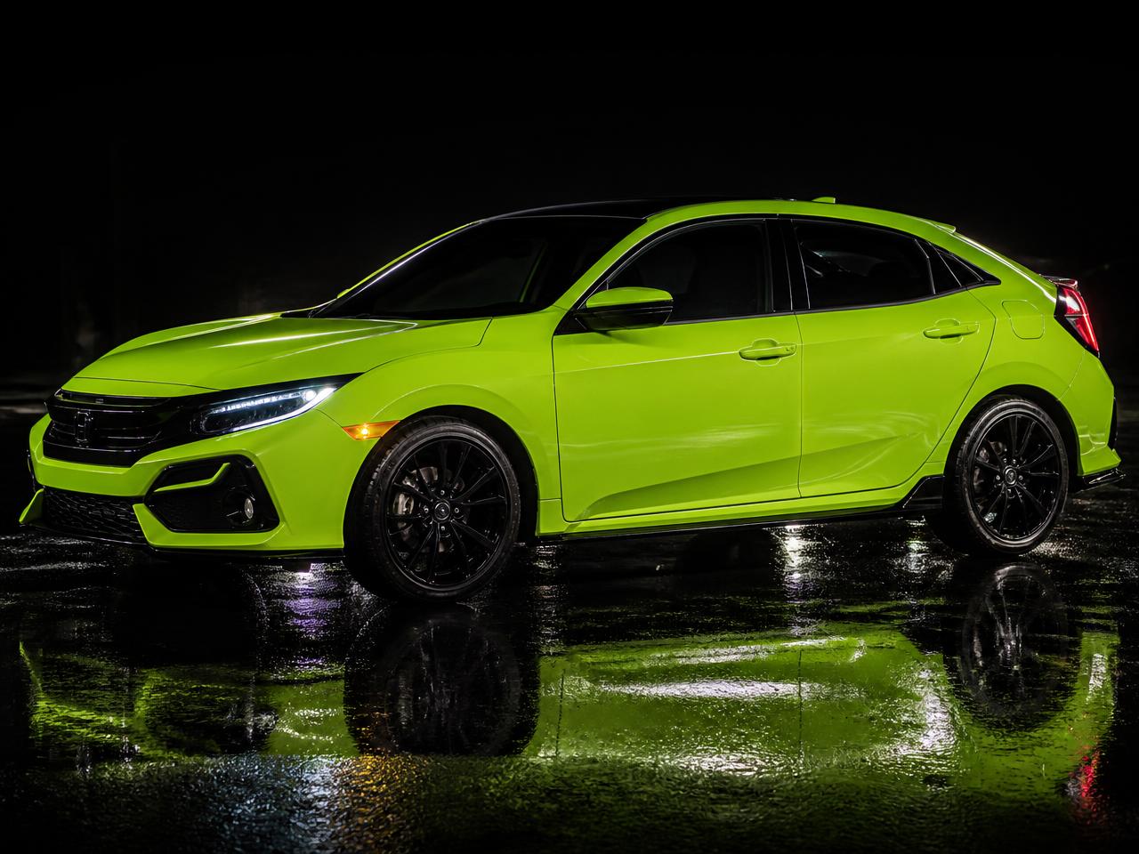 Lime Gloss Civic — Color Change by Wrap Zone